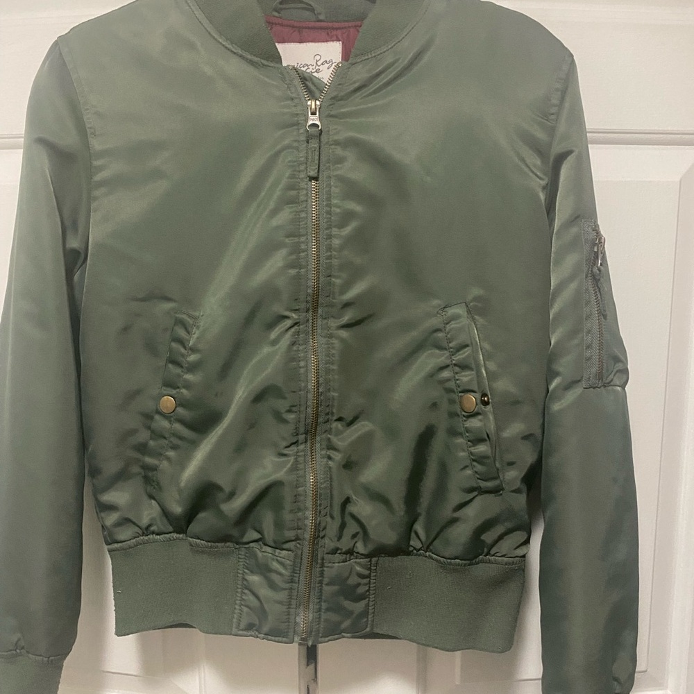 American Rag Burgundy Lined Military Jacket
